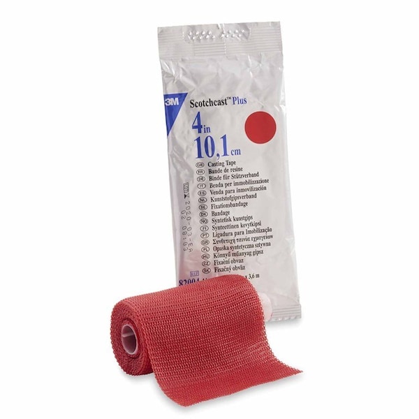 3M Scotchcast Cast Tape 4 Inch X 12 Foot Fiberglass / Resin Red, 10PK 82004R - main